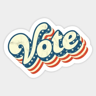 Retro Vintage Vote US Flag Sticker